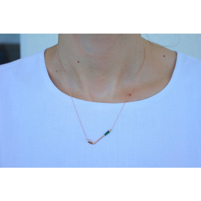 Diamond Malachite Golf Club Birdie Charm 18 Karat Yellow Gold Necklace Pendant For Sale - Image 10 of 18