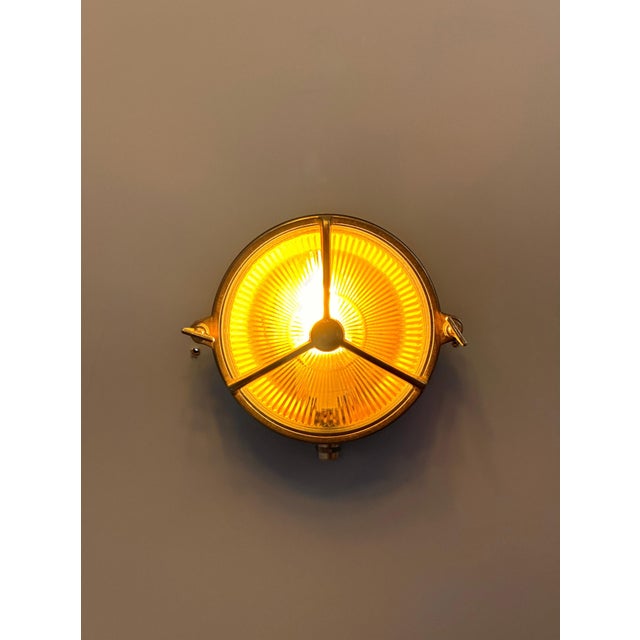 Pasaco Nautical Brass Wall Sconce – Outdoor Coastal Weatherproof Light For Sale - Image 4 of 9