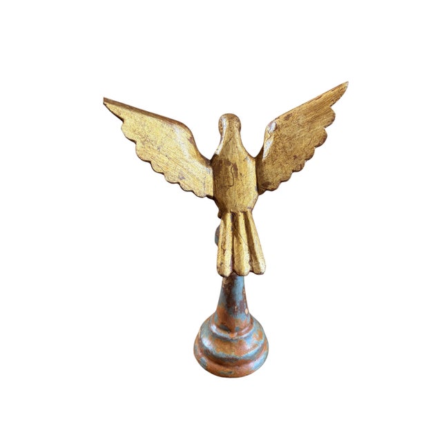 Religious European Carved Wood Bird Sculpture on Finial 10.25" H For Sale - Image 3 of 7
