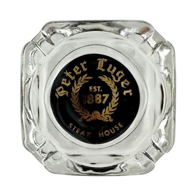 Vintage Peter Luger Nyc Steakhouse Restaurant Glass Ashtray For Sale - Image 4 of 9