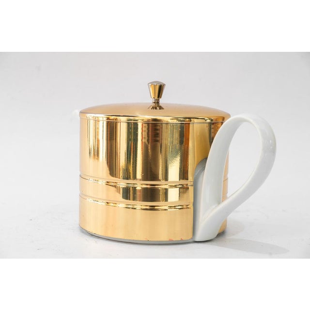 1950s Ceramic Thermos Can with Brass Cover, 1950s For Sale - Image 5 of 13