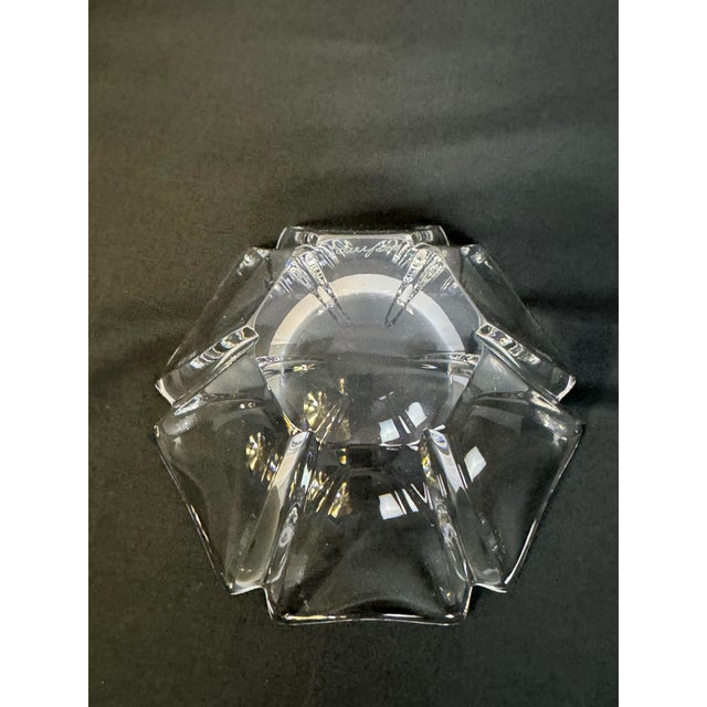 Orrefors Orion Crystal Tulip Bowl 5.5” Lars Hellsten 1987 Swedish Art Glass Retired For Sale - Image 9 of 9