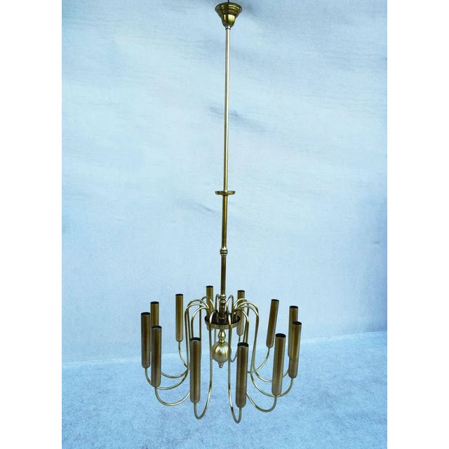 Italian Brass Chandelier, 1940s For Sale - Image 9 of 9