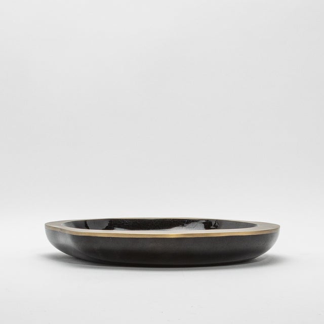 Metal Bowl in Black Shell With Bronze Patina Brass Details by R&y Augousti For Sale - Image 7 of 7