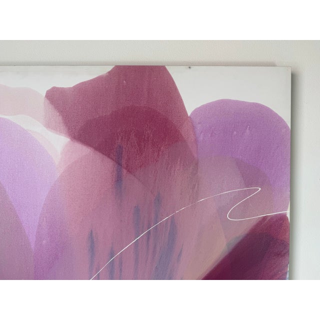 Textile Large 1980s Vintage Marj Expressionist Abstract Acrylic on Canvas Painting – Unframed For Sale - Image 7 of 12