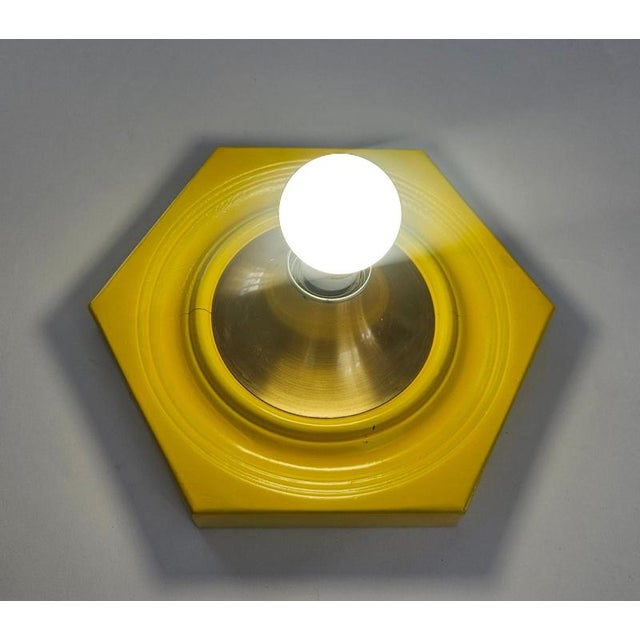 Mid-Century Yellow Ceiling Lamp, Italy, 1970s For Sale - Image 12 of 15