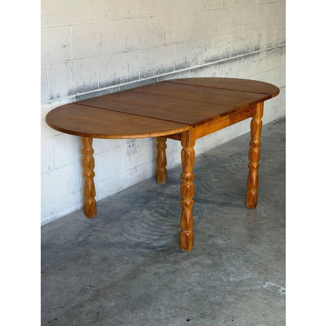 1960s Oak Extendable Dining Table With Pull-Out Leaves Danish Mid-Century Modern 1960s For Sale - Image 5 of 12