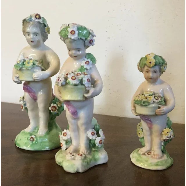 Antique 18th Century English George III Porcelain Cherub Figures - Set of 3 For Sale - Image 11 of 13