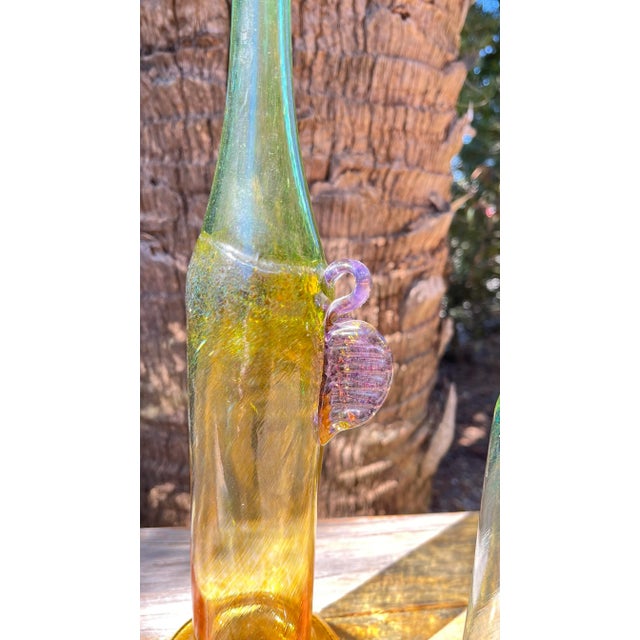 Mid 20th Century Set of Two Mid 20th Century Wind Pipes Series Bud Vases by Bertil Vallien for Kosta Boda For Sale - Image 5 of 8