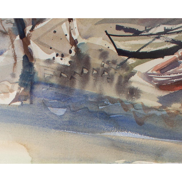 Realism Watercolor Painting of a Seascape by Artist Virginia Brooks For Sale - Image 3 of 6