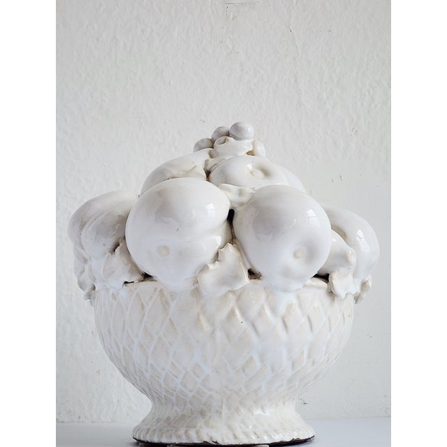 Off-white Vintage Italian Ceramic Fruit Topiary For Sale - Image 8 of 12