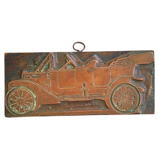 Antique French Automobile Printer's Copper Plate For Sale