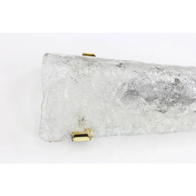1960s Large German Angular Ice Glass Sconces from Hillebrand, 1960s, Set of 2 For Sale - Image 5 of 7
