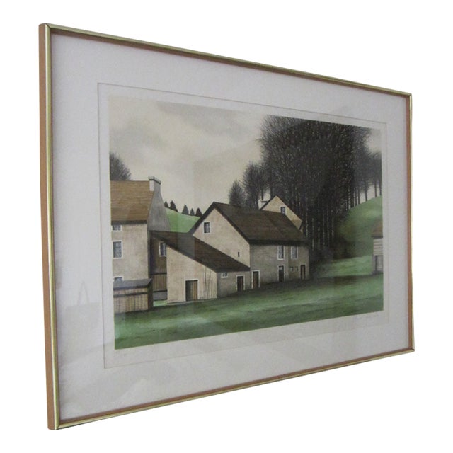 1970s Jacques Deperthes Impressionist Pencil Signed Gouache For Sale