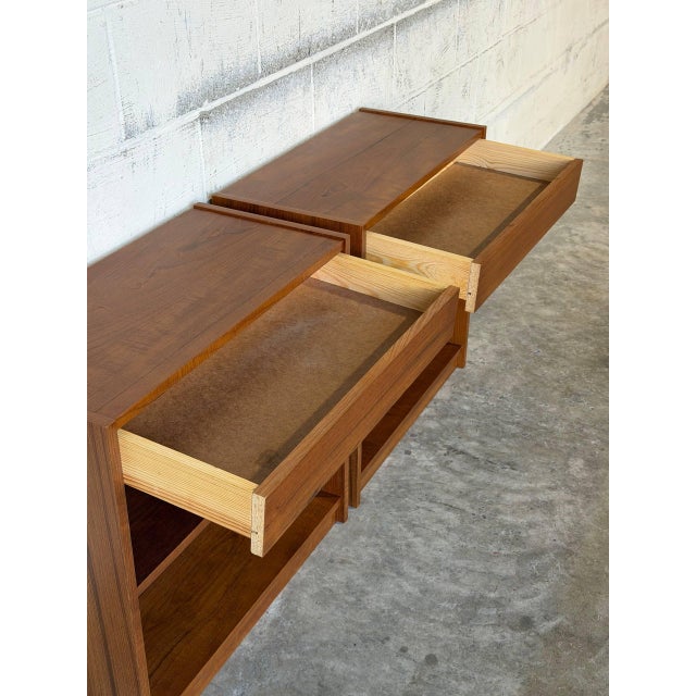 Mid-Century Modern Teak Nightstands Set of 2 With Open Shelves Danish Mid-Century Modern 1960s For Sale - Image 3 of 10