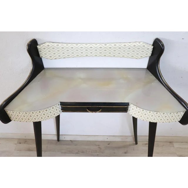 Console Table in Wood and Glass Top, 1950s For Sale - Image 10 of 12
