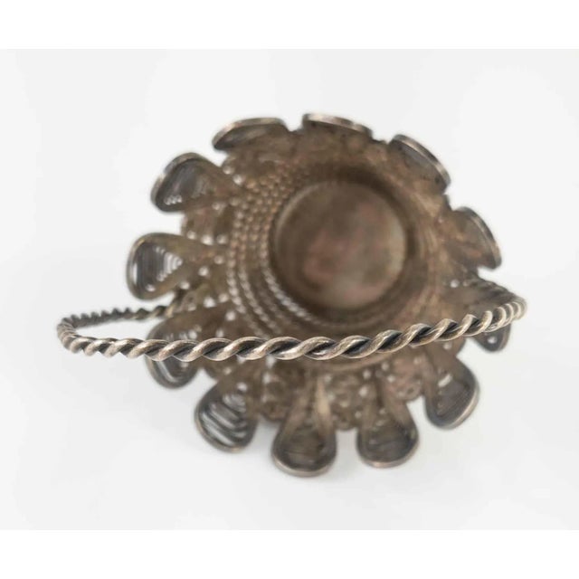 Silver Wire Filigree Decorative Basket For Sale - Image 9 of 10