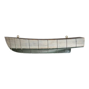 Vintage Painted Half Hull Model of a Sailboat