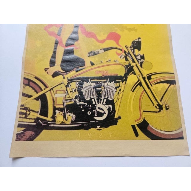 Art Deco Harley Davidson Motorcycle Advertising Poster, 1930s For Sale - Image 4 of 6