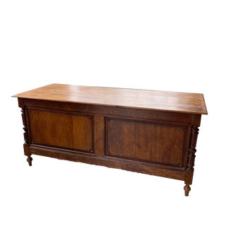 Drapery Oak Counter, 1900s For Sale
