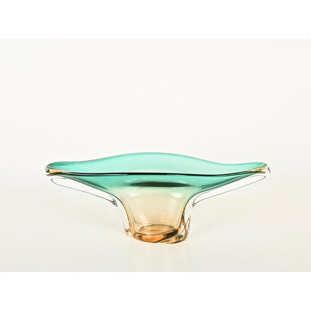 Large Centerpiece in Emerald and Amber Murano Glass attributed to Flavio Poli, Italy, 1960s For Sale - Image 10 of 12
