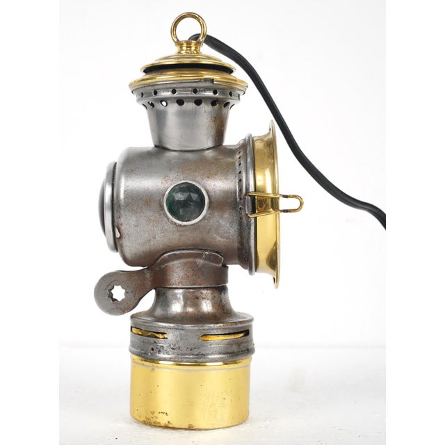 Antique Converted Old Sol Hawthorne Carbide Bicycle Lamp For Sale - Image 4 of 10
