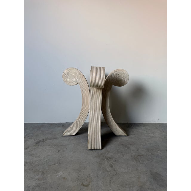 Cream Vintage Coastal Organic Sculptural Pencil Reed Rattan Dining Table For Sale - Image 8 of 18