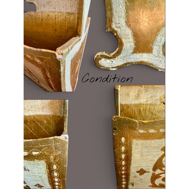 Vintage Italian Florentine Gilt Wood Magazine Rack-Gold-Hollywood Regency-Holder For Sale - Image 9 of 11