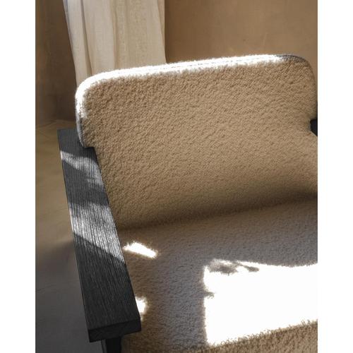 Dark Black Oak and Alpaca Soft Beige Wool Chair by Dennis Kaiser For Sale - Image 4 of 8