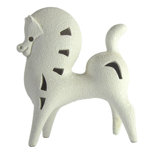 Vintage White Horse Sculpture by Roberto Rigon, 1970s For Sale