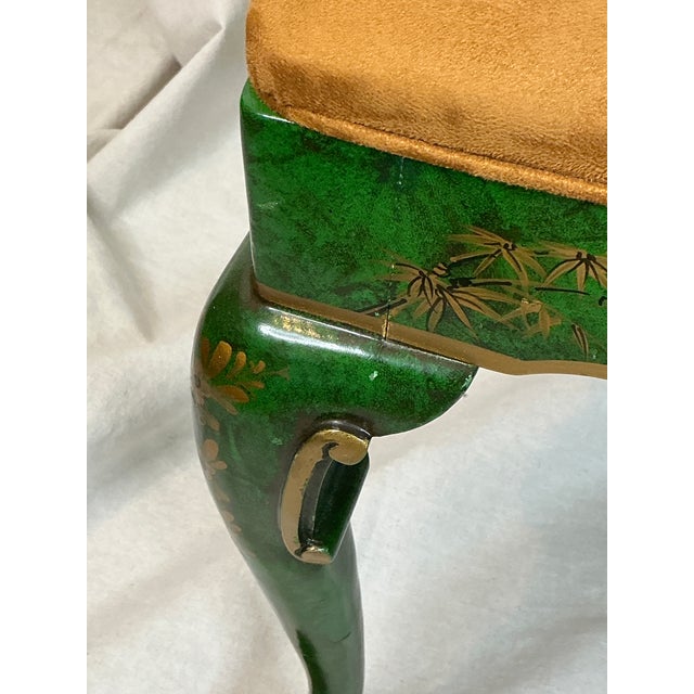 1980s Signed Norman Lundin Green Chinoiserie Armchair For Sale In Los Angeles - Image 6 of 18