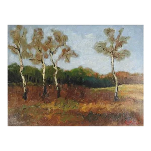 Vintage 1943 Impressionist Landscape Painting
