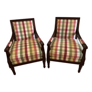Pair of Hickory Chair Louis XV Style Fauteuil Chairs For Sale