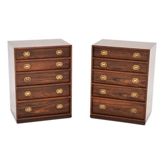 Vintage Danish Bedside Chests by Henning Korch for Silkeborg, 1960s, Set of 2 For Sale