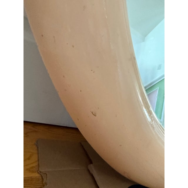 Peach 1980 Large Lacquered Peach Mirror in the Style of Karl Springer For Sale - Image 8 of 8
