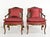 Vintage French Bergere Carved Wood Cane Red Occasional Chairs - a Pair For Sale - Image 4 of 12