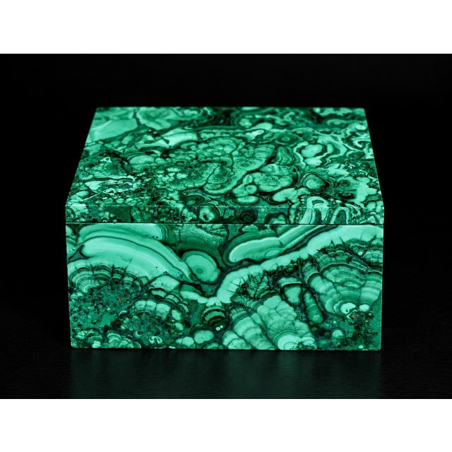 2010s Malachite Box Butterfly and Lake Italian Crafted Gemstone Box For Sale - Image 5 of 18