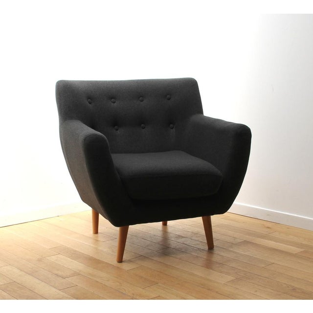 Set of Gray Fabric Armchairs For Sale - Image 9 of 12