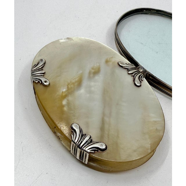 19th Century Victorian Mother of Pearl Folding Looking Glass For Sale - Image 13 of 16