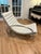 Classic 1970’s Italian Ellipse Rocker designed by Renato Zevi for Selig. This chair has white vinyl upholstered cushion on...