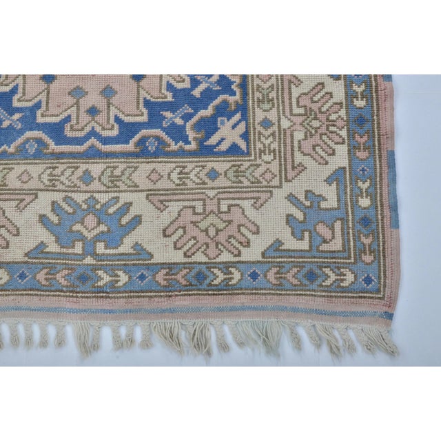 1960s Pastel Vintage Modern Decor Turkish Oushak Rug For Sale - Image 9 of 11