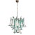Italian Murano Style Chandelier, 36 Lattimo Turquoise Glass Petals, Mazzega Style For Sale