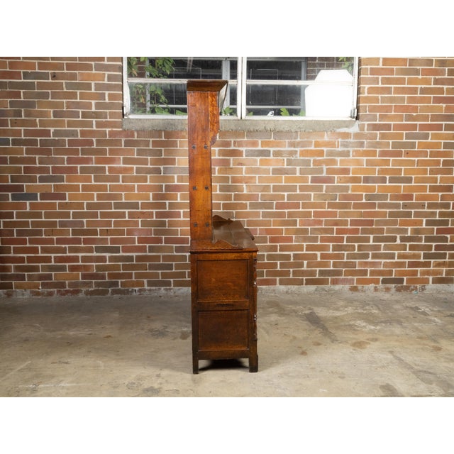 English Georgian Period 18th Century Oak Dresser with Shelves, Drawers and Doors For Sale - Image 9 of 12