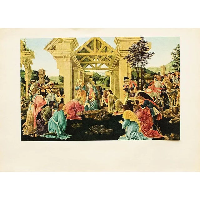 1950s 1956 After Botticelli "The Adoration of the Magi", Vintage Full-Color Print For Sale - Image 5 of 7