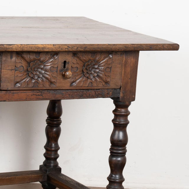 Early 19th Century Carved Chestnut Console Table With Two Drawers For Sale - Image 11 of 18