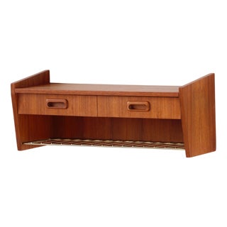 Vintage Swedish Teak Wall Console, 1950s For Sale