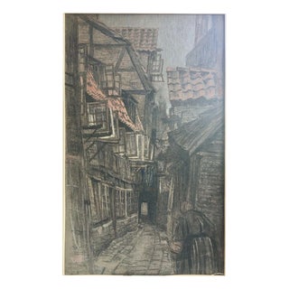 Paul Helms, Old Hamburg, 1908, Pastel For Sale