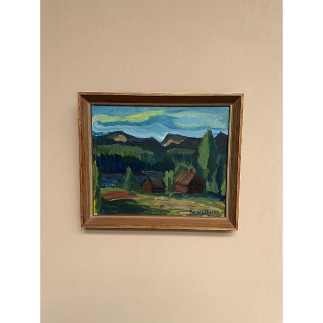 Kerstin Flyckt, Mountain Landscape, 1960s, Oil on Panel, Framed For Sale - Image 8 of 18