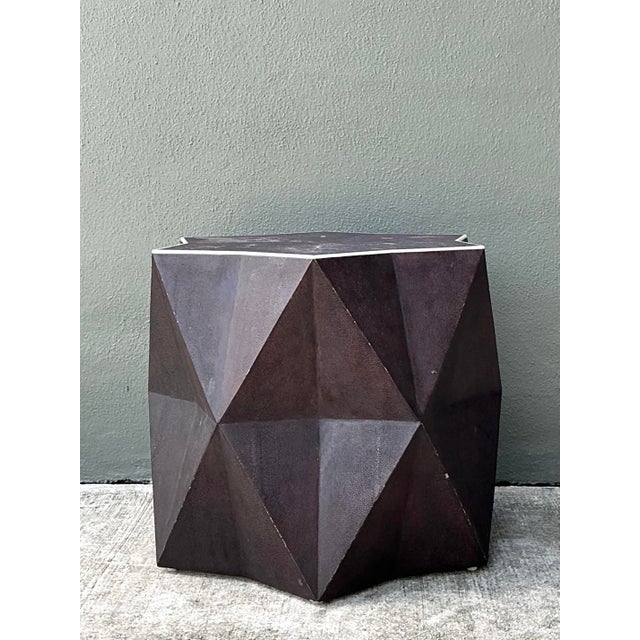 Vintage Faceted Shagreen Accent Table For Sale - Image 12 of 12