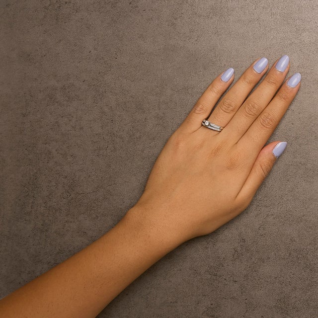 Haus of Brilliance .925 Sterling Silver 1/3 Cttw Diamond Classic Engagement Ring Bridal Set with Milgrain (I-J Color, I3 Clarity) - Ring - Size 10 For Sale - Image 4 of 5